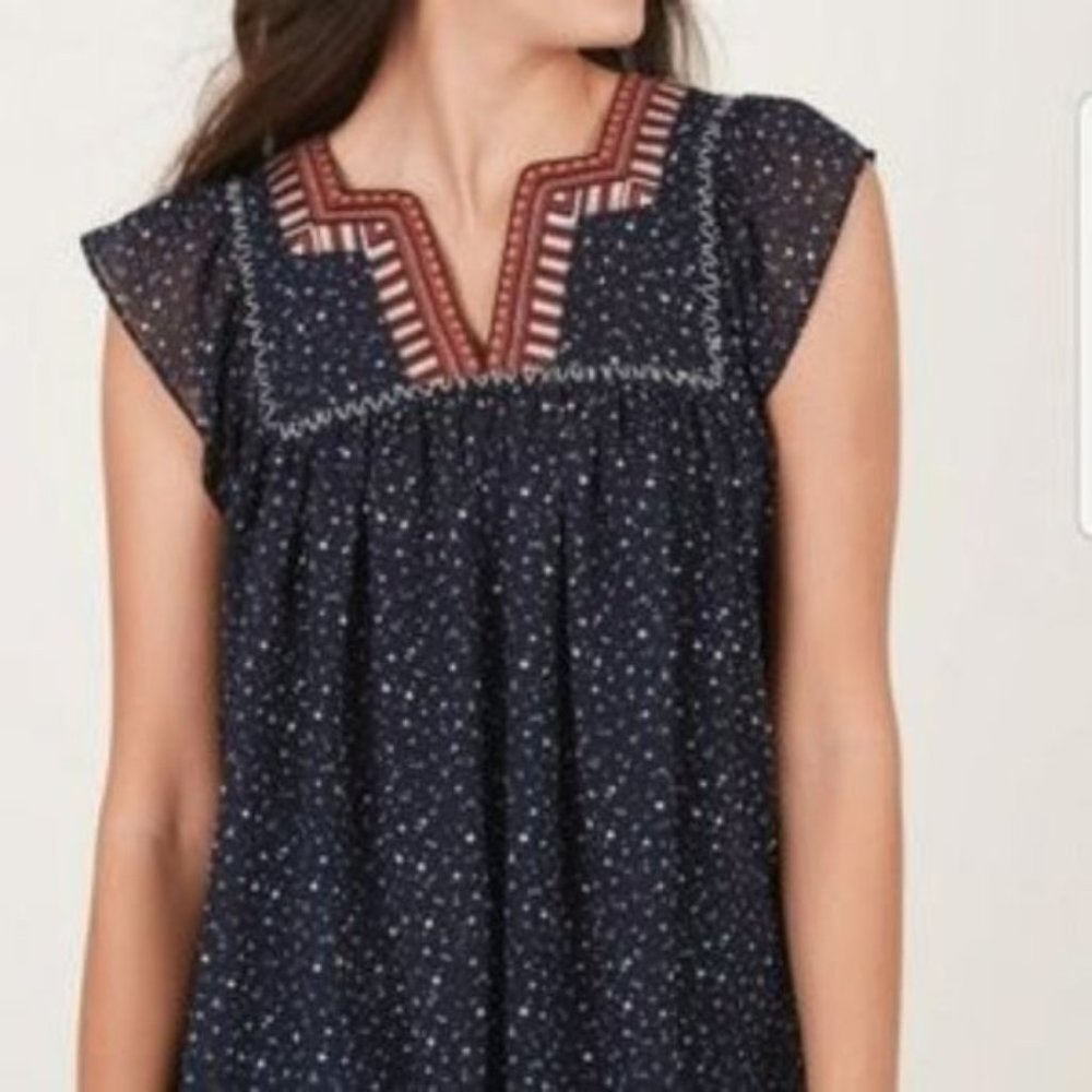 Stella & Dot Charlotte Top, Navy Blue XL